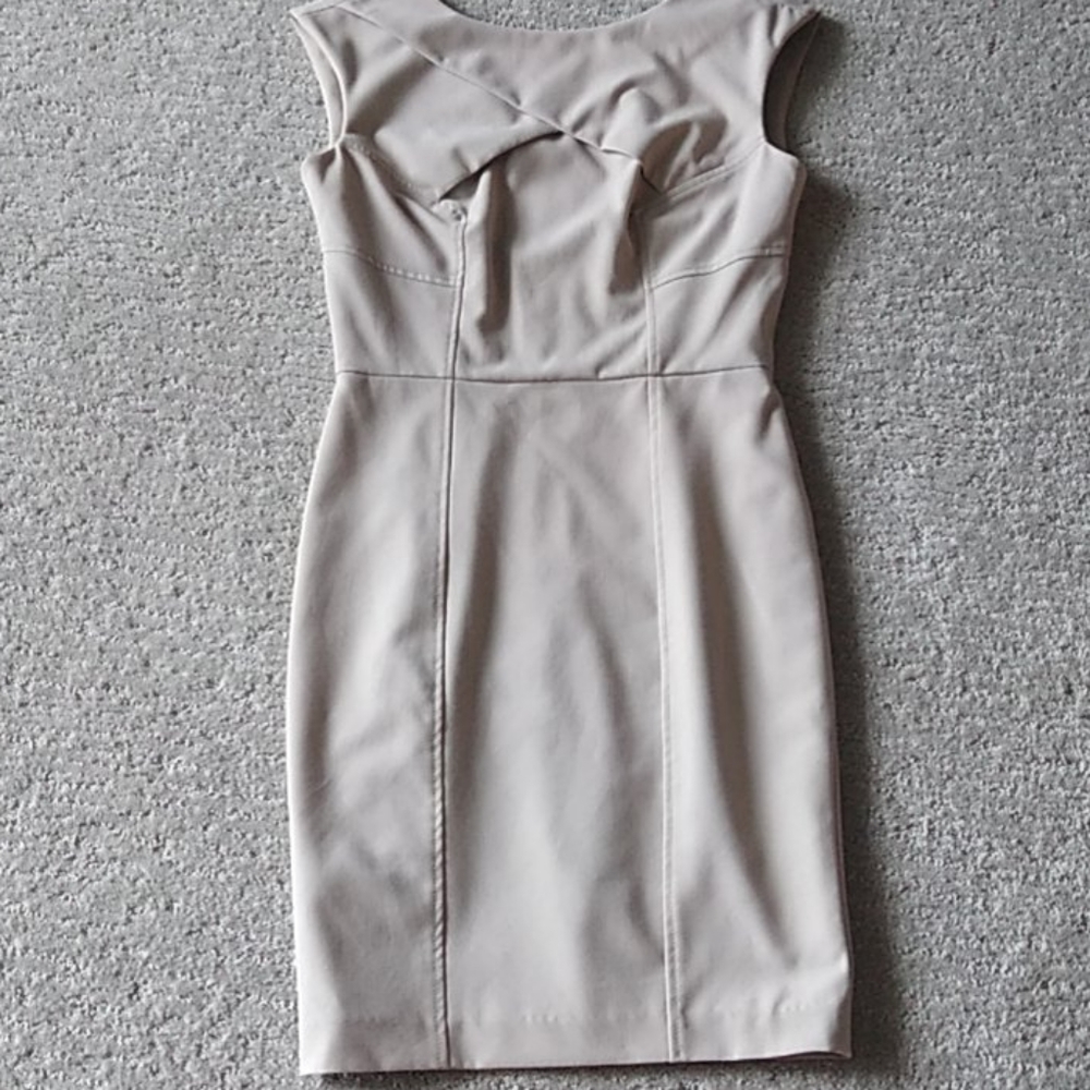 Calvin Klein light tan career dress